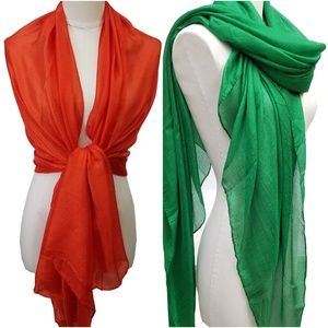 2Pcs Long Large Scarf Shawl Wrap Bridal scarf Set